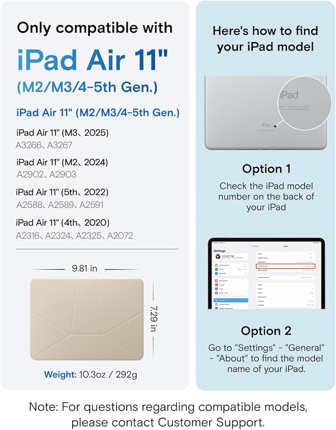 MOFT Dynamic Folio Tablet Stand Compatible with iPad Air 11"(M3 2025/M2 2024) & iPad Air 10.9"(5th 2022/4th 2020), Slim Magnetic Tablet Holder Case with 20+ Viewing Angles, Beach White x Terracotta
