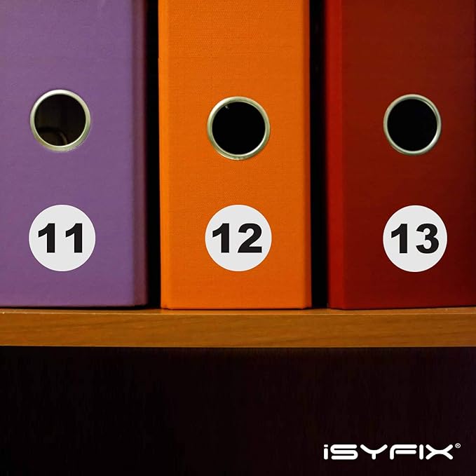 iSYFIX White Consecutive Number Stickers – 1 to 100, 1-inch, 1 Set – Vinyl Self Adhesive Premium Decal Ideal for Inventory, Storage, Organizing, Boxes, Bins, Toolbox, Lockers & More, Indoor/Outdoor