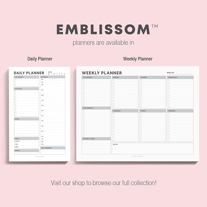 Daily Planner Notepad, 5.5 x 8.5" Tear-Off Pad – 70 Undated Sheets Focus-Enhancing Desktop Organizer with Hourly Schedule, To-Do List for Work, School (White, Checkbox, 1 Pack)