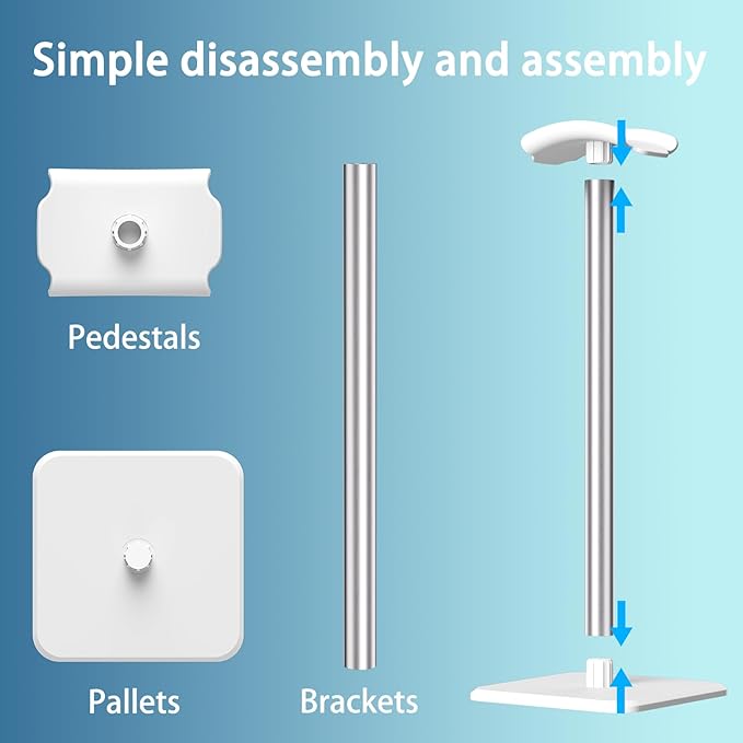 Headphone Stand - Headset Stand with Aluminum Hanger, Headphone Holder for AirPods Max, Sony, Bose, Beats and More (White)