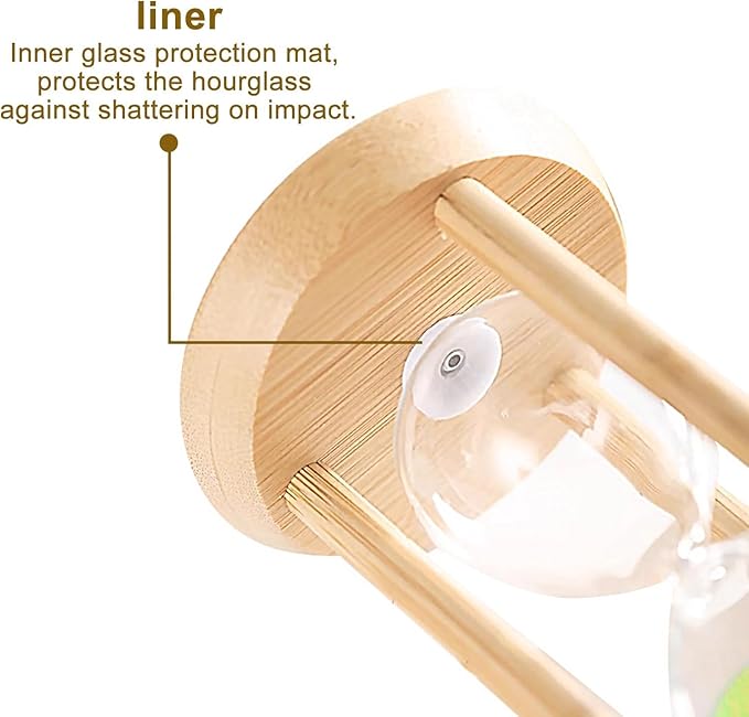 SuLiao Wooden Sand Timer 5 Minute Hourglass, Beech Gold Sand Clock, Small Watch 30 Min Timer, Reloj De Arena, Hour Glass Sandglass for Home, Office, Decorative, Game, Classroom