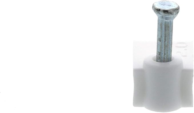 Secure 8.5mm White Flat Nail Cable Clip for Coax, Ethernet, and Telephone Cable Management - 100 Pack