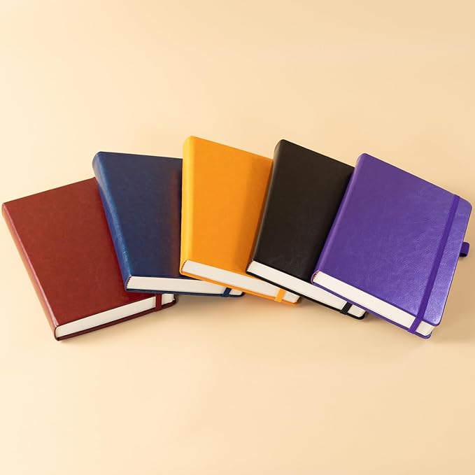 Lined Thick Journal Notebook for Writing Women Men, 320 Pages, Medium 5.7 inches x 8.4 inches, Hardcover Leather Notebook with 100 gsm Thick Paper, Burgundy