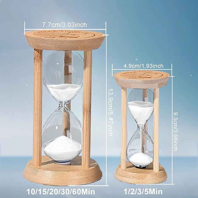 Sand Timer 30 Minute,Hourglass,White Sand Watch 30 Min,Decorative Wooden Sandglass for Work,Study,Cooking,Desk Decor & Gift