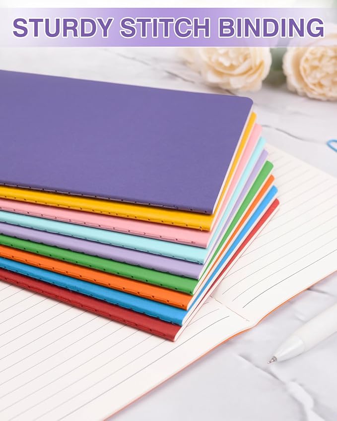 Dynta A5 Journals 45pcs 15 Colors Lined Notebooks Bulk College Ruled 5.5 x 8.3 Inches for Class or Conference, 30 Sheets/60 Pages