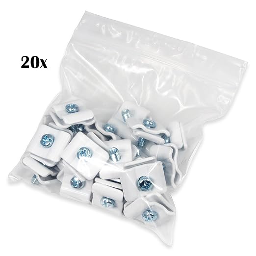 888 Display USA, Inc Gridwall Joining Clips Connectors for Wire Grid Panels and Grid Wall - 20 Pack (White)