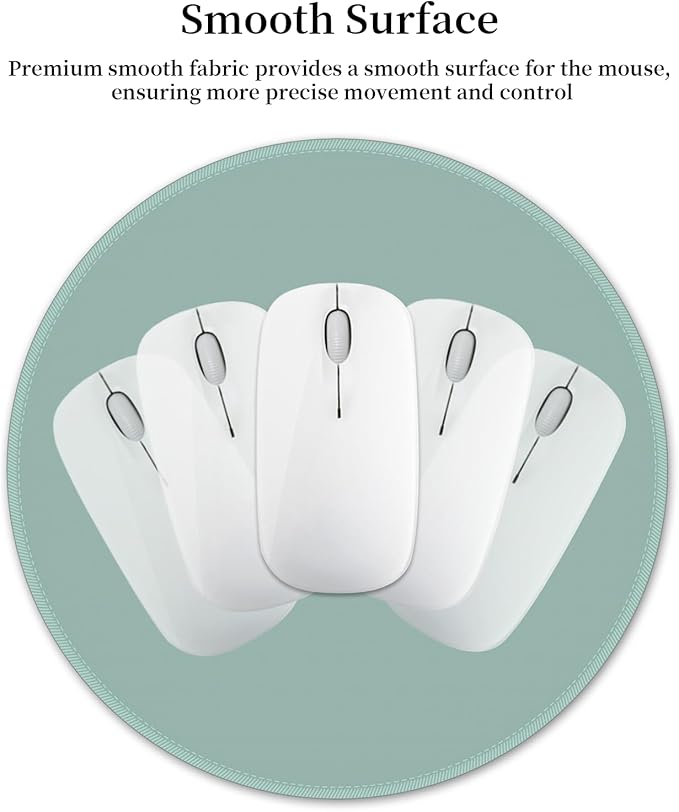 Mouse Pad for Desk, Small Cute Mousepad with Non-Slip Base, Round Mouse Pads for Wireless Mouse Laptop Gaming, Computer Mouse Mat for Home Office Travel Desk Accessories