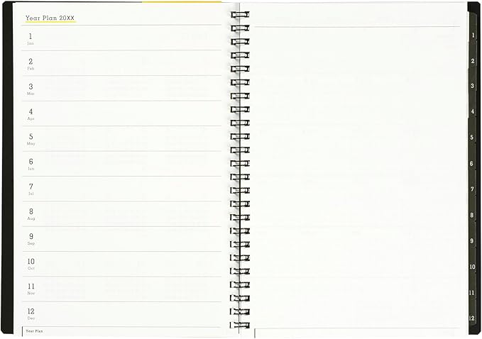 Maruman MNEMOSYNE Monthly Diary 2025, Monthly Planner with Tabs, 8.27 x 5.83 Inches (A5), 1 ea (MND283-25)