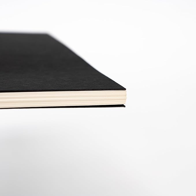 DSTELIN 9 inch x 6 inch, 100GSM, Blank Spiral Notebook, 2-Pack, Soft Cover, Sketch book, 160 Pages / 80 Sheets, (Black)