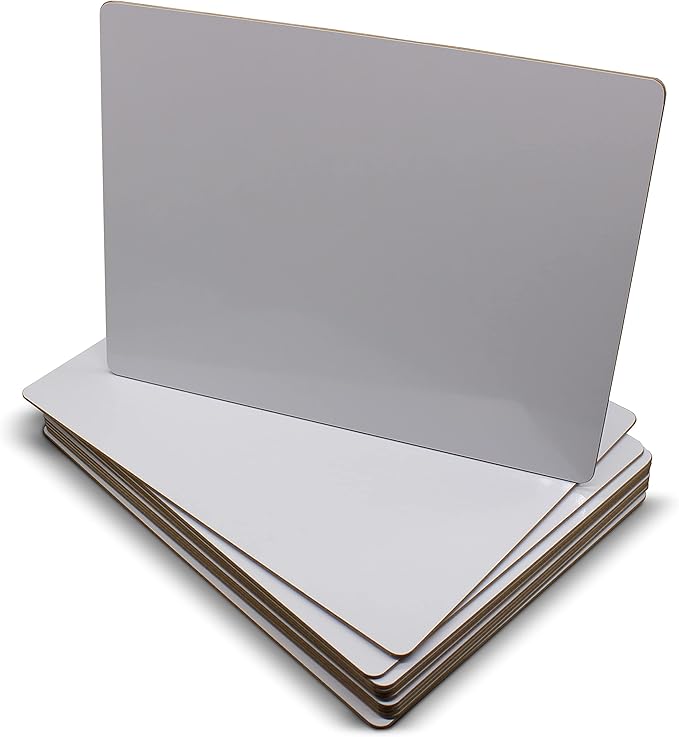 Flipside Products 9" x 12" Two-Sided Dry Erase White Boards, Classroom Pack, Double Sided Lapboard for Class, Reusable for Group Participation - 12 Pack