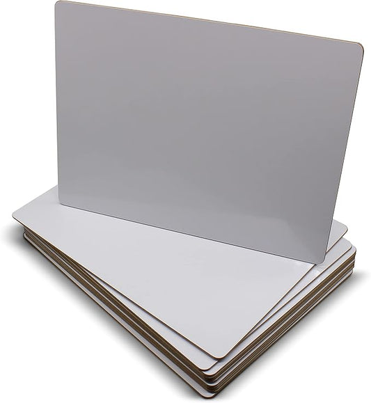 Flipside Products 9" x 12" Two-Sided Dry Erase White Boards, Classroom Pack, Double Sided Lapboard for Class, Reusable for Group Participation - 12 Pack