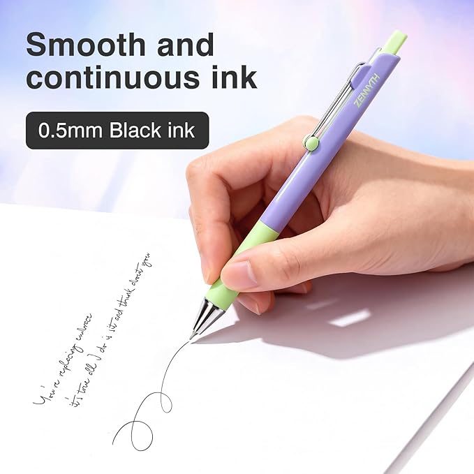 Ddaowanx Gel Pens,5Pcs Fine Point Smooth Writing Pens,0.5mm Black Ink for Journaling,Writing,Note Taking,Office School Supplies,Aesthetic Desk Accessories for Women