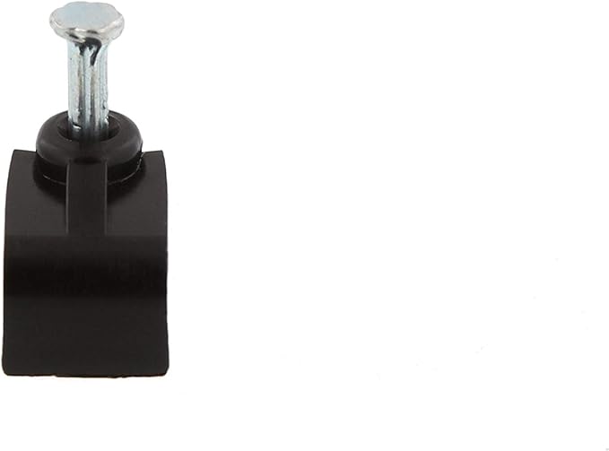 Secure 8.5mm Black Flat Nail Cable Clip for Coax, Ethernet, and Telephone Cable Management - 100 Pack