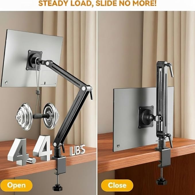 Portable Monitor Holder Mount Arm - Strong Magnetic Support up to 12.9 14.6 15.6 18.4 18.5 inch 360° Rotating Base Swivel for iPad Pro/Mini/Air/Surface/Samsung Bearing Over 5lbs