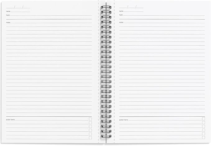 TRU RED Medium Soft Cover Meeting Notebook, Black – Ruled, Spiral Bound, 80 Sheets, Interior Pocket