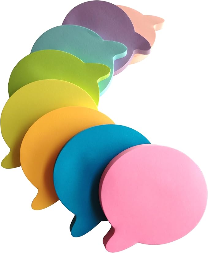 Bubble Sticky Notes Cute 3x3 Inches (8 Pads/Total 656 Sheets), Bubble Shaped Sticky Notes with 8 Bright Colors, Easy to Post, Strong Adhesive, Clean Removal for Home, Office