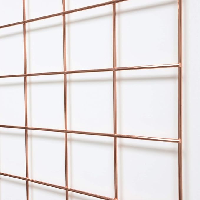 GBYAN Wall Grid 2 Pack Wire Photo Grid Panels Metal Picture Rack Wall Organizer for Memo, Photo Display, 25.6" x17.7 Each Grid Panel