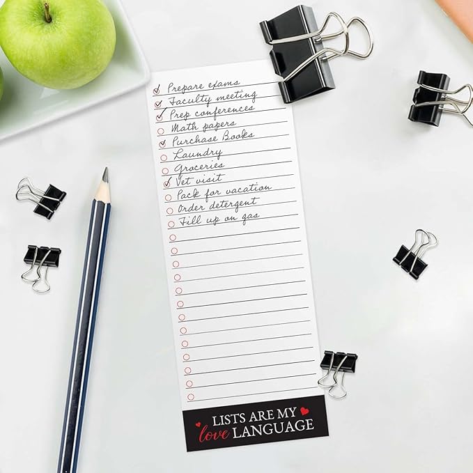 Motivational Sticky Note Checklist Assortment/Set of 3 Black and Red to Do Note Pads / 3" x 8" Empowering Task Trackers / 50 Sheets Per Pad/Made in USA