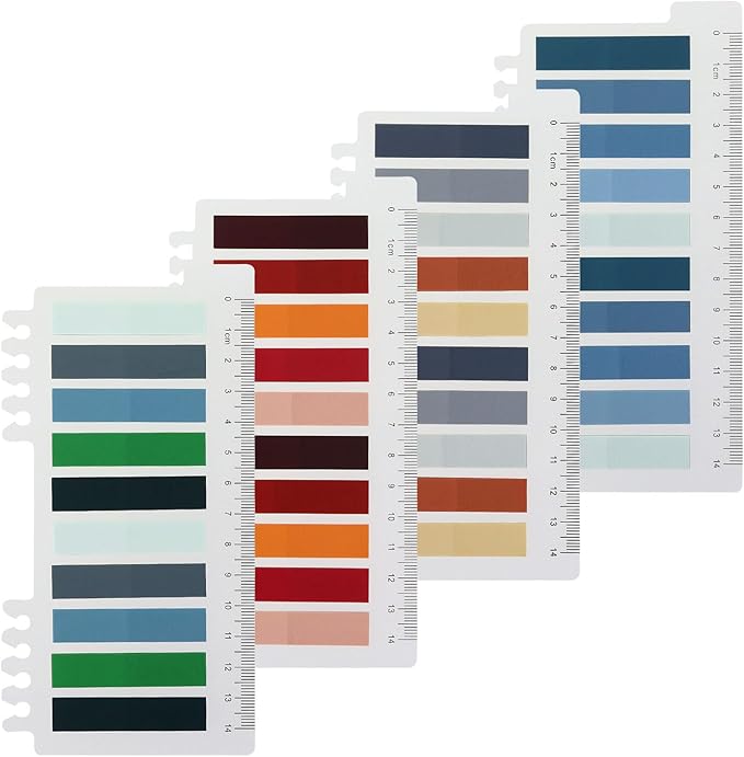MultiBey 1200 Pcs Transparent Sticky Tabs, Cool Colored Page Markers, Writable & Repositionable Book Tabs for Notes, Office, Study Supplies