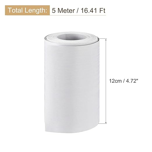 uxcell Wood Grain Tape, 4.72" x16 Ft Wall Paper Border Sticker Self-Adhesive Wood Grain Repair Patch with Scraper for Wall Corner Table Door Sofa Furniture Home Decor (White)