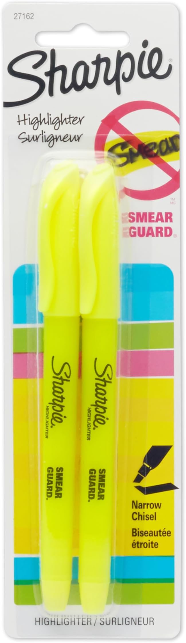Sharpie Accent Pocket-Style Highlighters, 2 Fluorescent Yellow Highlighters (27162PP)
