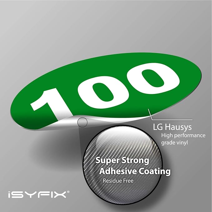 iSYFIX Green Consecutive Number Stickers – 1 to 100, 4-inch, 1 Set – Vinyl Self Adhesive Premium Decal, Ideal for Inventory, Storage, Organizing, Boxes, Bins, Toolbox, Lockers & More, Indoor/Outdoor