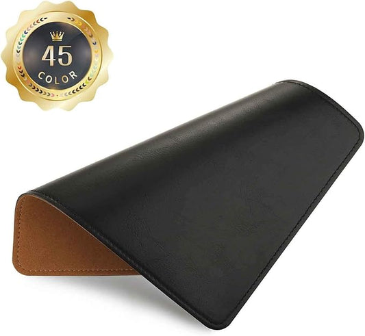 Mouse Pad, PU Mouse Pad，Leather Mouse Pad with Stitched Edge Micro-Fiber Base with Non-Slip Waterproof，Mouse Pad for Computers，Laptop, 8x11Inch (Caramel Black)