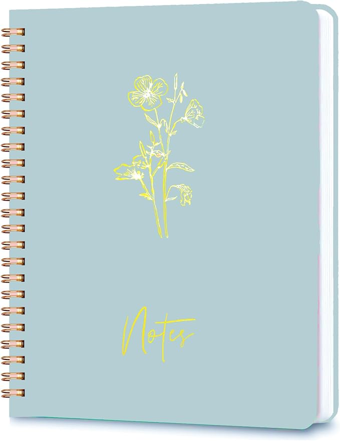 Spiral Journal Notebook for Women,A5 Aesthetic Notebook, 8"X6" college-ruled writing journal, cute notebook suitable for work notebooks, school notebooks and bible journal