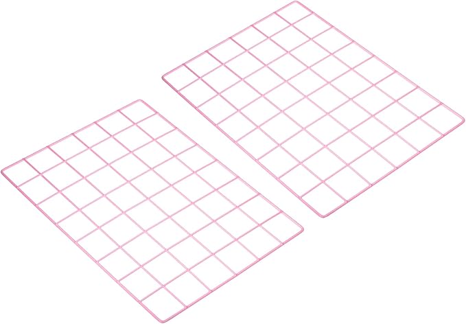 PATIKIL 16"x12" Wire Grid Panel, 2 Pack Wall Grid Decorative Panels Board Photo Pictures Display Decor Hanging Organizer for Home Office, Pink