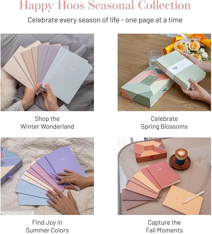 Notebook Journal (8 Pack), A5, 5.5 x 8 in, Cute Soft Paper Cover Notebook Set, Thin Writing Journal for Travel, Meditation, Wedding and Dream Journals, Lightweight Lined Paper Diary, 60