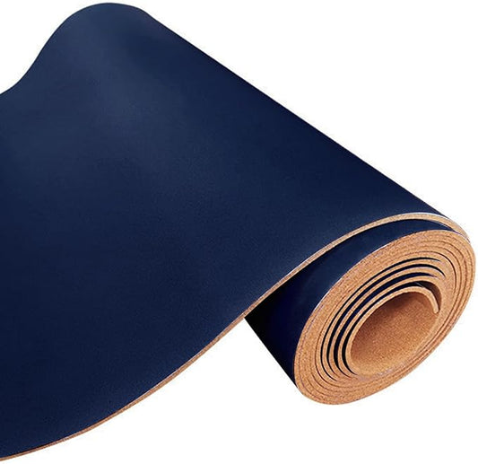 96"x48" Cork Board Roll with Linen Dark Blue - 1/4" Thick 4'x8' Frameless Natural Corkboard for Walls Pictures Photo Vision Prayer, ZHIDIAN Large Decorative Bulletin Board for Home Office School