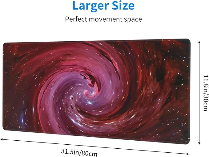 Universe Outer Space Galaxy XL Large Mouse Pad with Stitched Edges Long Non-Slip Rubber Base Mousepad Laptop Keyboard Mat Desk Pad for Office Home Desk Decor, 31.5" X 11.8"
