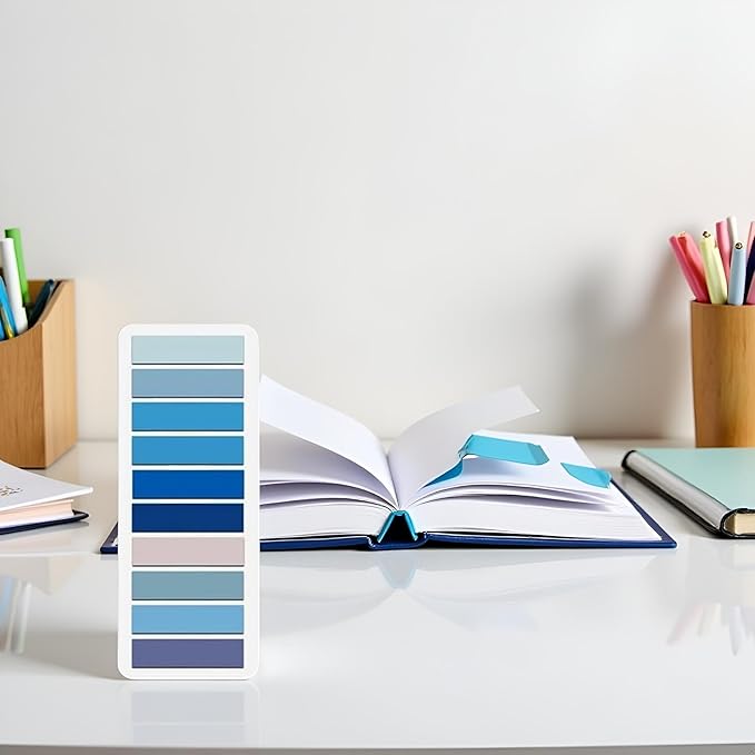 200 Pcs Sticky Index Tabs Small Sticky Notes Book Tabs,Tabs for Notebooks, Page Markers Notes Tabs Writable and Book Flags Tabs Post It Tabs Strip Index Tabs for Page Marking Classify File (Blue)