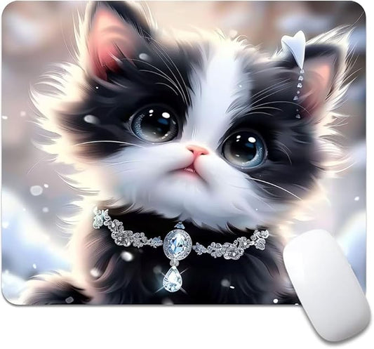 Cute Cat Square Mouse pad, Texture, Waterproof, Anti Slip Rubber Base, Computer Mouse pad, Laptop Mouse pad