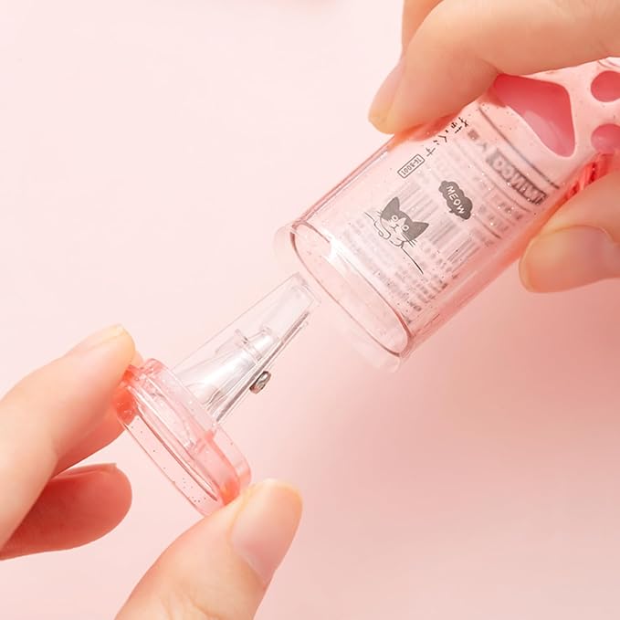 4 Pcs Cute Pink Pencil Sharpener Kawaii Small Manual Cartoon Cat Paw Plastic Pencil Sharpener School Office Supplies for Women Men