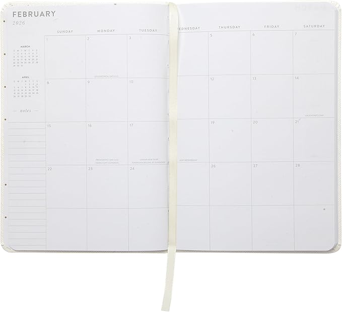 WORLD TRAVELER 2026 Planner - Weekly and Monthly Planner - 6x8 Planning Notebook & Calendar Agenda with Pen, White/Ivory