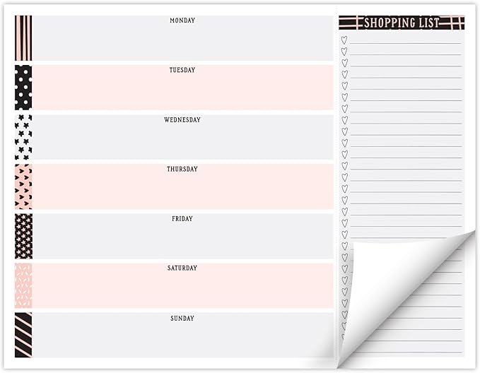 Global Printed Products 8.5" x 11" Horizontal Meal Planning Pad, 60-Sheets, Scrapbook