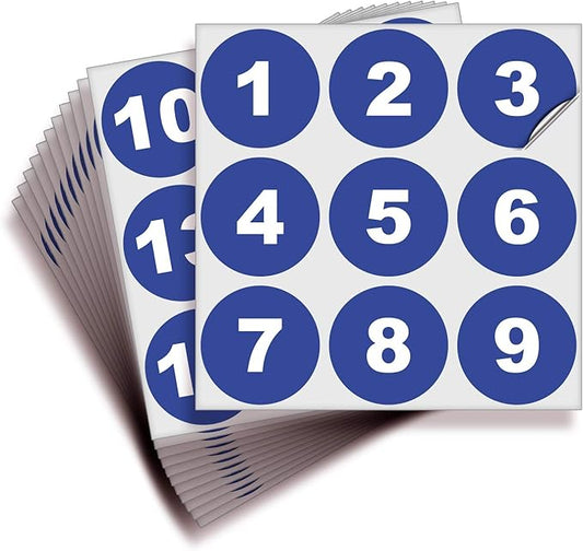 iSYFIX Blue Consecutive Number Stickers – 1 to 100, 2-inch, 1 Set – Vinyl Self Adhesive Premium Decal, Ideal for Inventory, Storage, Organizing, Boxes, Bins, Toolbox, Lockers & More, Indoor/Outdoor