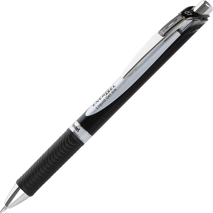 Pentel EnerGel RTX Gel Pen and EnerGize Mechanical Pencil Set, (0.7mm), Black Barrel, Black Ink, HB Lead (BLPL77XBP2A)