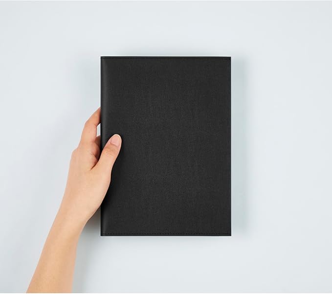Maruman MNEMOSYNE Soft Cover Notepad Holder with 50-sheet notepad, 8.93 x 6.57 Inches (A5), 8mm-ruled, Black, 1 ea. (PH169)