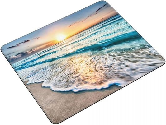Gaming Map Mouse Pad,Cusetom Small Mousepad with Designs,Non-Slip Rubber Base Gaming MousePads for Computers Laptop Office,9.5"x7.9"x0.12"(240mmx200mmx3mm),Beautiful Sunrise Beach