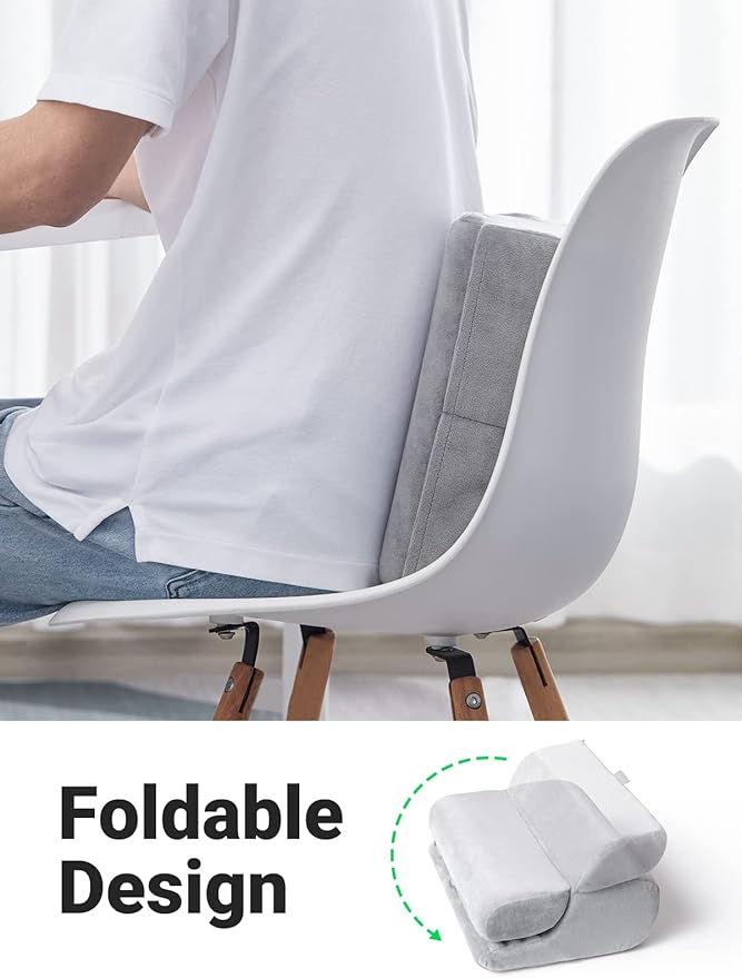 UGREEN Tablet Pillow Stand for Lap Soft Holder Bed with 3 Viewing Angles Adjustable Home Office Accessories Compatible with iPad Pro 13 12 11 10.5 Air Mini 5 4 3 2 Phone 16 15 14 E-Reader Grey