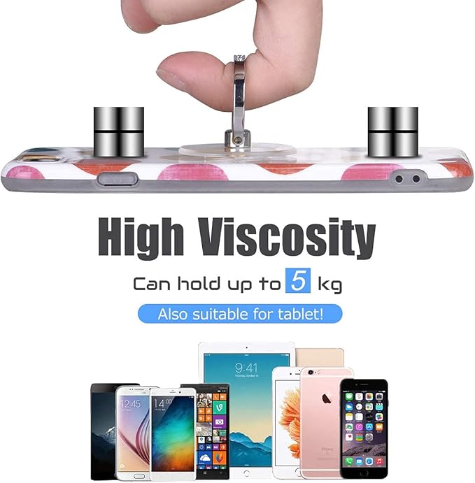 Transparent Phone Ring Holder Grip - EI Sonador Clear Cell Phone Ring Stand Holder Finger Grip Kickstand 360° Rotation, Compatible with Most of Phones, Tablets and Case (2 Aquamarine Diamond)