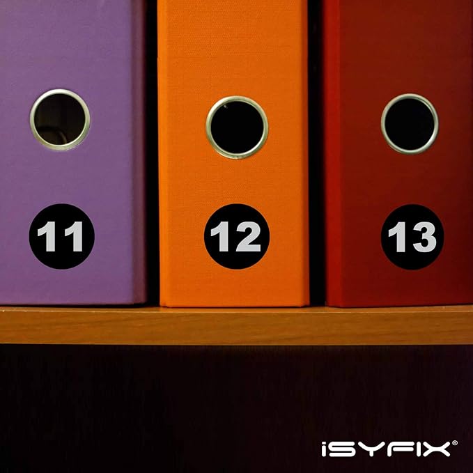iSYFIX Black Consecutive Number Stickers – 1 to 100, 1-inch, 1 Set – Vinyl Self Adhesive Premium Decal, Ideal for Inventory, Storage, Organizing, Boxes, Bins, Toolbox, Lockers & More, Indoor/Outdoor