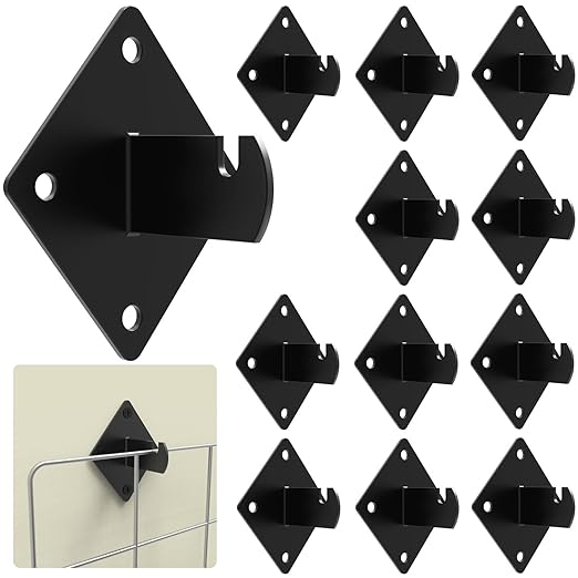 12 Pcs Gridwall Mount Brackets with Screws Metal Grid Panel Wall Mount Bracket Gridwall Brackets for Grid Panels Clothing Store Cloakroom Retail Display Wall