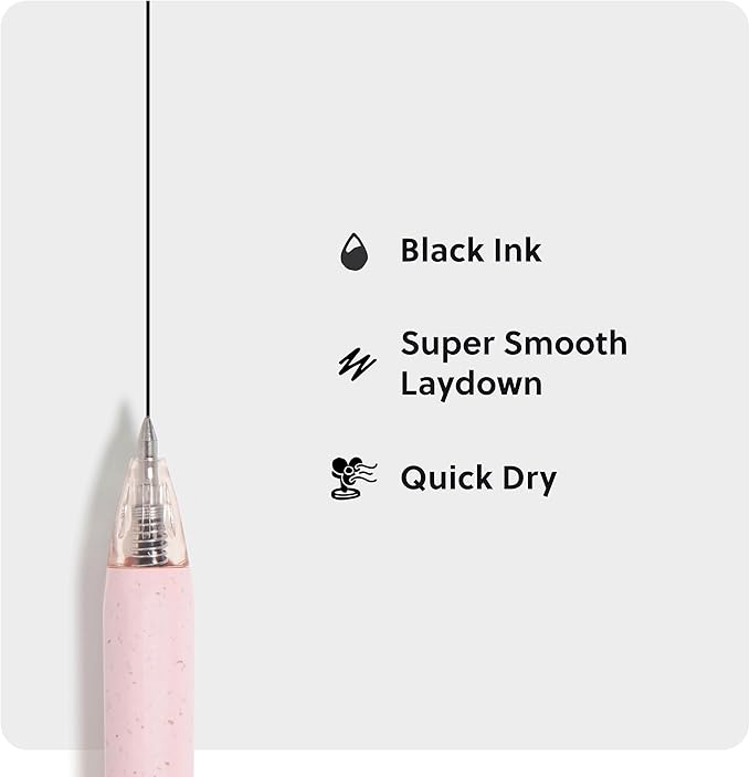 U Brands U-Eco Recycled Gel Click Pens, Set of 12, Pastel Speckle, Medium (0.7 mm) Point, Black Ink