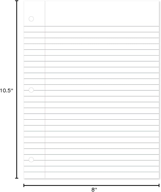 Mead Loose Leaf Paper, Wide Ruled Filler Notebook Paper, 8" x 10-1/2", 400 Sheets, Fits 3-Ring Binder (150036-ECM)