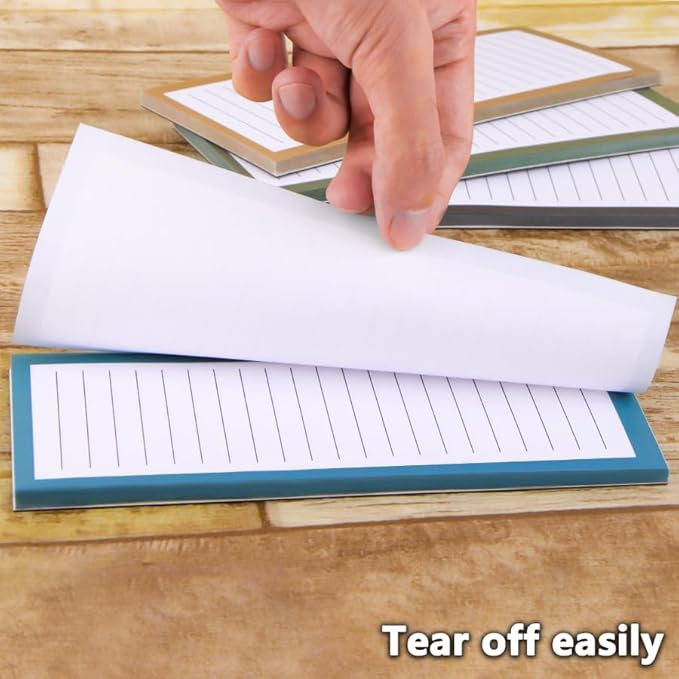 FLIPPED 8 Pack Magnetic Notepads for Refrigerator，Notepads Grocery List Magnet Pad for Fridge,Full Magnet Back Design Notepad for Grocery List, Shopping List, To-Do List, Reminders
