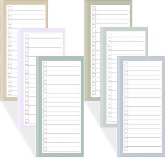 6 Pack Magnetic Notepads for Refrigerator, Grocery List Magnet Pad for Fridge, 50 Sheets per Note Pads To-Do List, Shopping List(300Sheets)