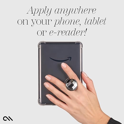 Case-Mate Minis - Cell Phone Stand/Grip - Suction Cup Cell Phone Holder [Removable for Wireless Charging] for iPhones, Android Smartphones, Kindles & More - Black Crystal